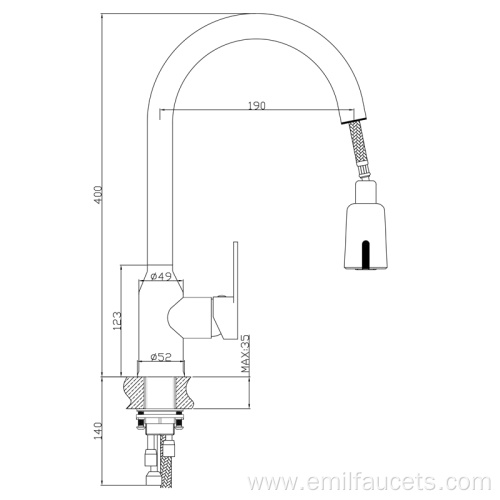 Pull down sprayer touchless kitchen faucet tap